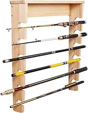 6 Holes Billiard Cue Storage Rack, Double Function Wall/Table Wooden Pool Cue Rack, Used in Game Room Living Room Billiard Room -B