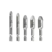 5 Piece Hexagonal Shank Single Head Damaged Screw Extractor Iron Stripped Broken Screw Bolt Remover Puller Easy Removal