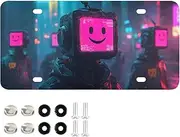 YXYZRMY License Plate Fantasy Robot Cyberpunk Aluminum Decorative Car Front License Plates 6” × 12”