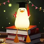 Preschool Graduation Duck Night Light, FULLOSUN GraduationPresent for Kid Companion, Cute Animal Silicone Lamp with Timer Dimmable, 2024 Kindergarten Presents for Boy Girl