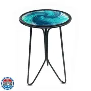 LIFFY Patio Side Table, Small Round End Table, Metal Side Table Outdoor, Smal