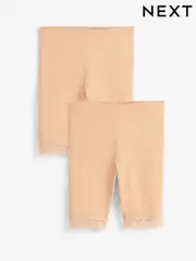 Pastel Rose Nude Cotton Blend Anti-Chafe Shorts 2 Pack (666072) | $41