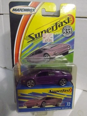 2004 Matchbox Superfast Purple Lamborghini Diablo # 72 Limited Edition