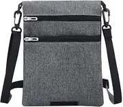 Aublinto Neck Pouch Chest Pocket, Multifunctional Wallet Passport Holder Double Sided Travel Bag Made of Nylon Adjustable Single Sling Bag for Smartphone and Travel Documents