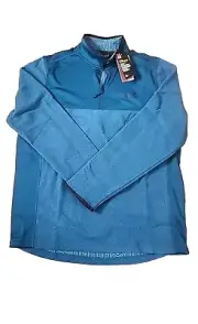 Under Armour Mens Pullover Quarter Zip Coldgear Infared Size XL Loose Fit Teal