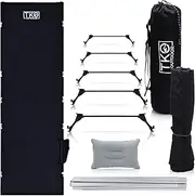 TKO Outdoor Folding Camping Cot - Portable Outdoor Bed | Extra Lightweight & Comfortable Sleeping Cots for Adults & Kids | Fits Single Air Mattress Pad | Camping bed for Travel, RV, Camp, Tent & Beach