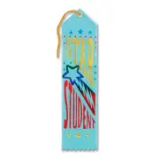 Beistle 2" x 8" Star Student Award Ribbon; Light Blue 9/Pack AR012