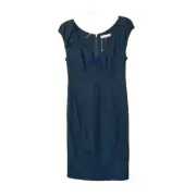 NEW! Rebecca Taylor Navy Blue "My Way" Sheath Dress Cap Sleeves Size 4 $350