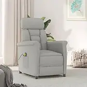 Generic Massage Chair Light Grey Faux Suede Leather