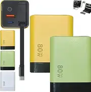 3 in 1 GaN Charger, Scalable 80w Max Fast Charger Module with Type C Cable and 2 USB Ports, 80 Watt All in One Chargers for iPhone, Phone and Laptops (A+C)