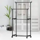 Bedroom Clothes Rack Double Rod Clothing Rack for Underwear Socks Balcony