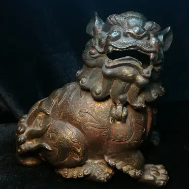 清時代 乾隆年制・紅銅器 收藏 【瑞獸 聚財富 天祿神獸 招財祥瑞