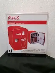 New Coca-Cola Classic Coke Bottle 4L Mini Fridge 6 Can Portable Cooler HOME/ CAR