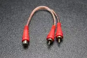 RCA WIRE AUDIOPIPE Y SPLITTER 1 FEMALE 2 MALE CAR HOME AUDIO INTERCONNECT