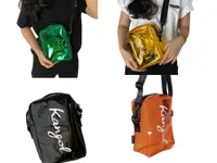 在飛比找松果購物優惠-KANGOL 斜背包小容量透明繽紛果凍包進口防水PVC材質 