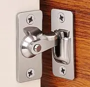 90 Degree Right Angle Door Lock Buckle Safety Door Lock Bolt, Stainless Steel Door Latch for Wooden Fences, Doors, Windows, Safety Sliding Door Latch… (Silver)