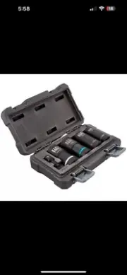 Klein Tools 66050E 2-in-1 Metric Impact Socket Set, 12-Point, 5-Piece