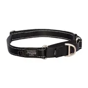X-Large Black Dog Webbed Control Collar by Rogz 45cm to 70cm