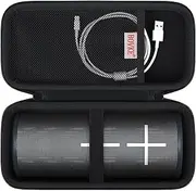 [BOVKE] Hard Carrying Case for Ultimate Ears MEGABOOM 4/3 Portable Waterproof Bluetooth Speaker, UE MEGABOOM 4 Travel Holder with Mesh Pocket for Charging Cables, Black