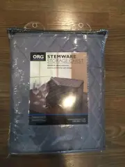 Our Table Quilted Stemware Storage Case in GREY bed bath beyond NWT