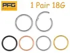 1 Pair Surgical Steel 18G Hinged Hoop Segment Nose Septum Ring Sleeper Earrings
