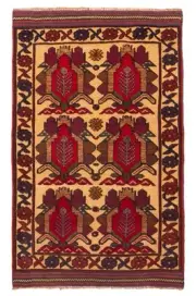 Vintage Hand-Knotted Area Rug 2'10" x 4'6" Traditional Wool Carpet