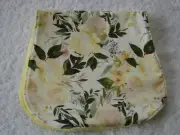 Yellow Flowers Burp Cloth Cotton Front Towelling Back Handmade