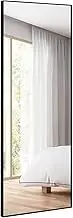 GIANTEX Full Length Mirror, 150x56cm, Full Body Mirror w/Aluminum Frame & Explosion-Proof Glass, Hanging/Leaning Against The Wall, Floor Mirror Dressing Mirror for Bedroom Living Room (Black)