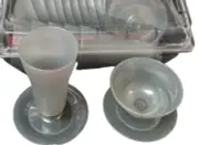 Tupperware Dessert Tall Parfait Cups (8) & Short (12) Grey Set Lot of 20 New