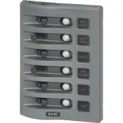 Blue Sea 4376 WeatherDeck Water Resistant Circuit Breaker Panel - 6 Position - G