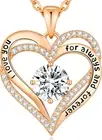 Forever Love Heart Necklaces for Women, Mom, Girlfriend, Wedding Anniversary Bir
