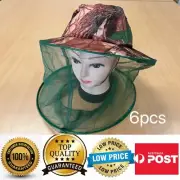 6pcs Outdoor Anti Fly Anti Mosquito cap Beekeeping Fishing Hat,Camouflage,AUS