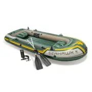 Intex Inflatable Seahawk 4 350cm Water Fishing/Boating Set w/ Pump/Oars Green
