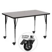 Bowery Hill 30.5"H Metal/Wood Mobile Preschool Activity Table in Gray