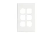 HPM XLP770/6PLWE | Excel 6 Gang Light Switch Cover | White