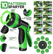 Expandable Garden Hose, Water Hose with 10 Pattern Spray Nozzle, 3/4 Solid 50Ft