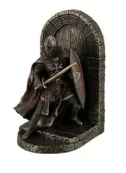 Armored Maltese Crusader With Sword And Shield Guarding Door Bookend - Single