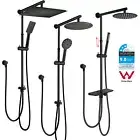 SALE Square Round Black 2 In 1 Sliding Rail Eblow Rain Shower Head Set Handheld