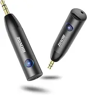 Bluetooth Aux Adapter V5.0 - ZOACHII Mini Bluetooth Receiver Wireless Audio Car kit with 3.5mm Jack for Vehicle Truck Stereo Home Music Streaming Speaker Headphone (A2DP/Built in Microphone)
