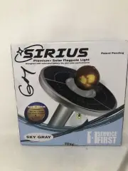 Service First Sirius Premium+Solar Flagpole Light - Ultra Bright Sky Gray
