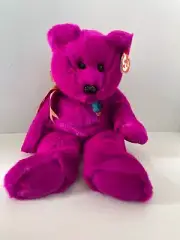 ty BEANIE BUDDY MILLENIUM 14" MAGENTA BEAR - MINT W/TAGS