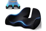 Memory Foam Office Chair Cushion - Ergonomic Design, Reduces Pain, Washable Cover
