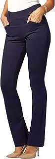 [Conceited] Women's Premium Stretch Bootcut Dress Pants with Pockets - Wear to Work - Ponte Treggings
