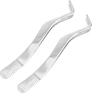 LOORGVEL 2pcs Curved Lash Tweezers Stainless Applicator with Comb for Effortless False Lash Extensions Portable and Travel Friendly Eyelash Tool