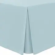 Linen Home Box Pleated Base Valance Sheet SuperKing Bed Skirt Platform Valance Sheets Spa Blue, Microfiber Soft Brushed Easy Care Non Iron (Super King, Spa Blue)