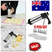 17pc Cookie Press/Icing Gun Set/Cream/Pastry/Baking/Tool/Cake Decorating TO