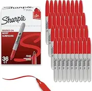 Sharpie Permanent Markers, Fine Point, Red, 36-Pack (1920937)