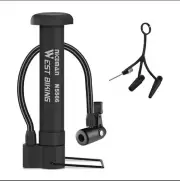 Bicycle Pump 80 PSI Bike Manual Air Pump Balloon Tire Inflator Valve Floor Pump.