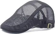 [ANMUR] Men's Fashion Trucker Cap Summer Ivy Hats Berets Sailor Docker Caps Mesh Peaky Newsboy Hat for Men (Color : Gray, Size : One Size)