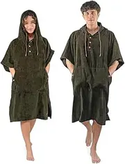 [NIXY] Hooded Towel Changing Poncho: Cotton Exterior, Terry Interior For Beach, Surf, Pool, and Outdoor Adventures - Men, Women